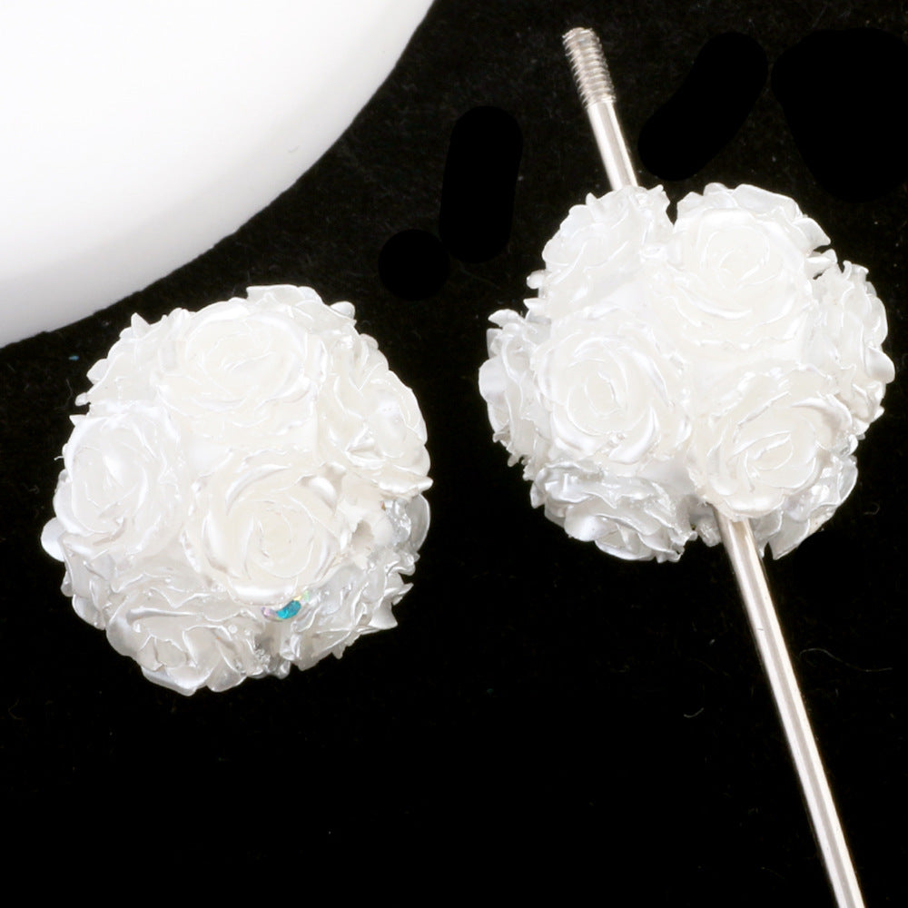 Wholesale 6pcs/pack  Luminous  Soft Flower DIY Wearable Straight Hole Beads